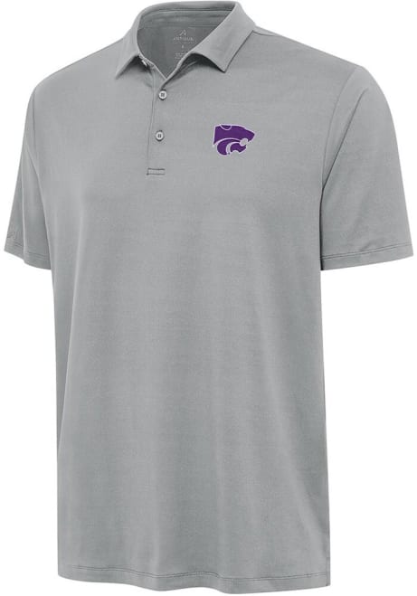 Mens K-State Wildcats Grey Antigua Reprocess Recycled Short Sleeve Polo Shirt