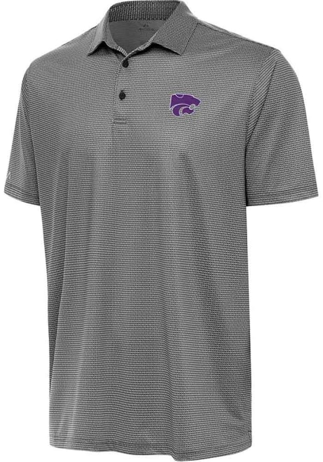 Mens K-State Wildcats White Antigua Rings Short Sleeve Polo Shirt