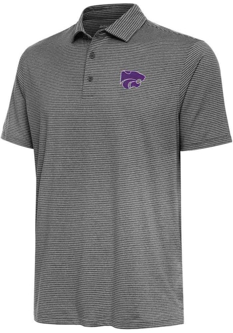 Mens K-State Wildcats Black Antigua Scheme Short Sleeve Polo Shirt