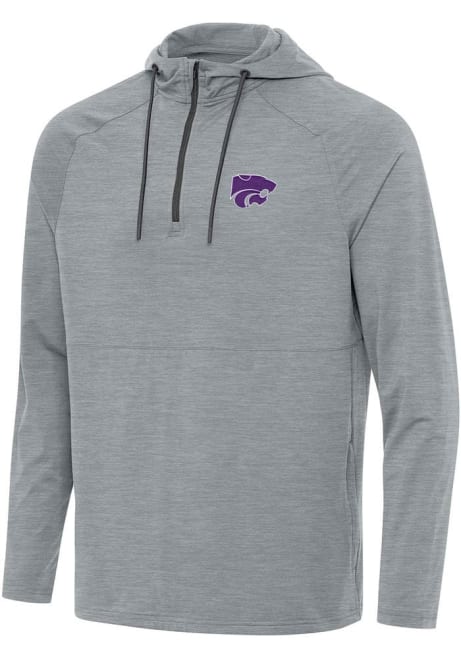 Mens K-State Wildcats Grey Antigua Spikes Qtr Zip Pullover