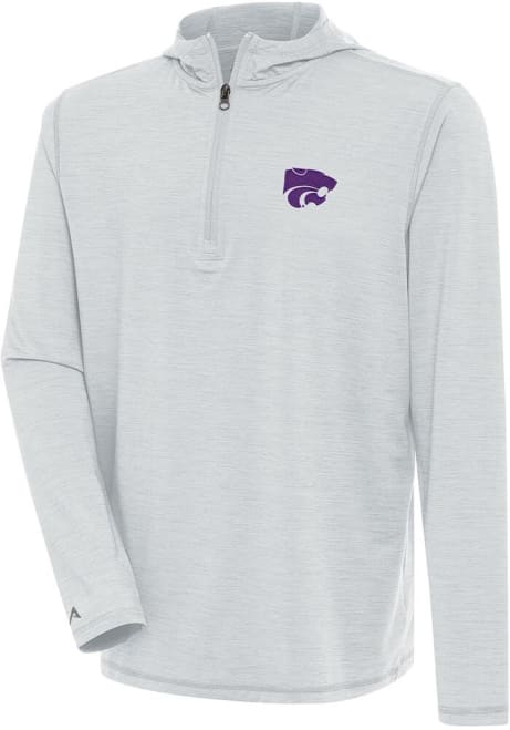 Mens K-State Wildcats Grey Antigua Tidy Qtr Zip Pullover