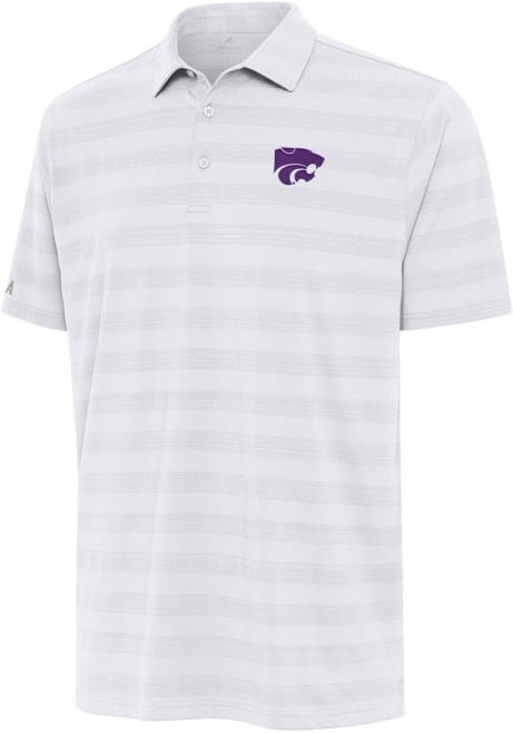 Mens K-State Wildcats White Antigua Tunnel Short Sleeve Polo Shirt