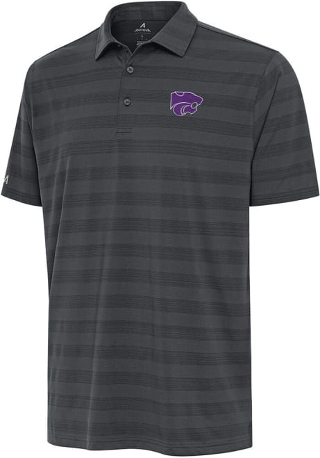 Mens K-State Wildcats Grey Antigua Tunnel Short Sleeve Polo Shirt