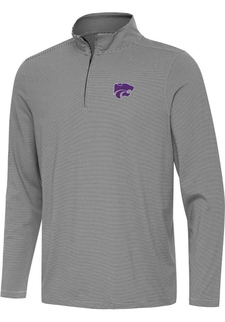 Mens K-State Wildcats Black Antigua Twine Qtr Zip Pullover