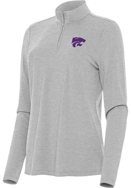 Womens K-State Wildcats Grey Antigua Bright Qtr Zip