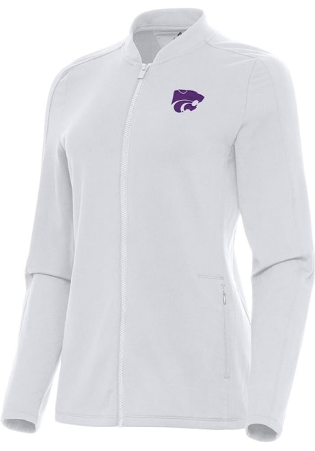 Womens K-State Wildcats White Antigua Continual Light Weight Jacket