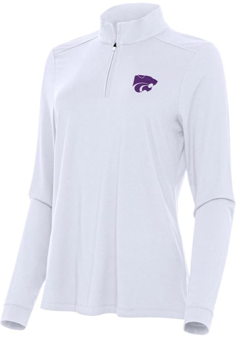 Womens K-State Wildcats White Antigua Intent Qtr Zip