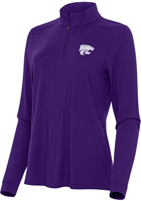 Womens K-State Wildcats Purple Antigua Intent Qtr Zip