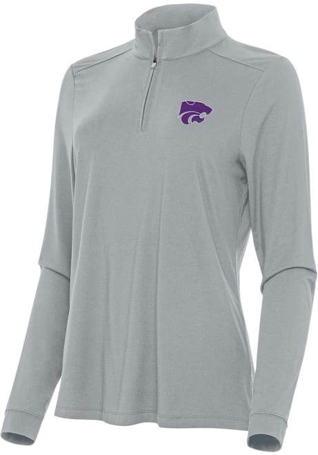 Womens K-State Wildcats Grey Antigua Intent Qtr Zip