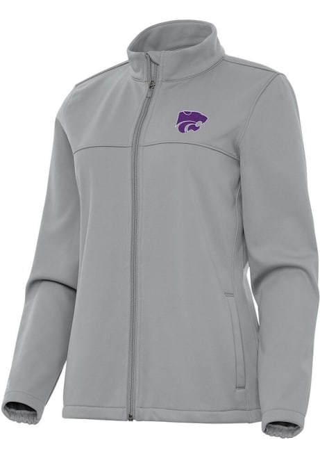 Womens K-State Wildcats Grey Antigua Links Light Weight Jacket