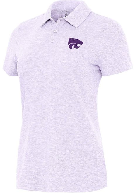 Womens K-State Wildcats Lavender Antigua Matter Short Sleeve Polo Shirt