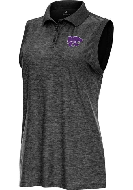 Womens K-State Wildcats Black Antigua Recap Polo Shirt