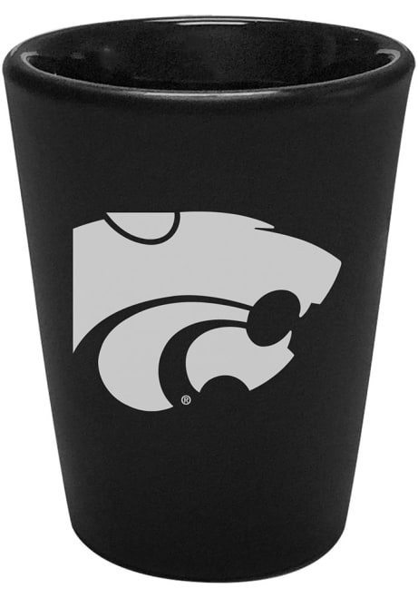 Black K-State Wildcats 2oz Black Etched Ceramic Shot Glass