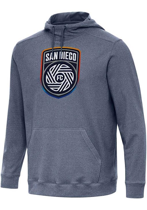 Antigua San Diego FC Mens Full Front Cloud Hoodie NAVYHEATHER