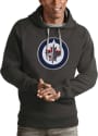 Winnipeg Jets Antigua Victory Hooded Sweatshirt - Charcoal