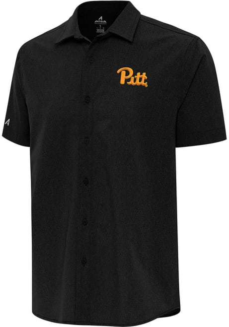 Mens Pitt Panthers  Antigua Activate Short Sleeve Dress Shirt