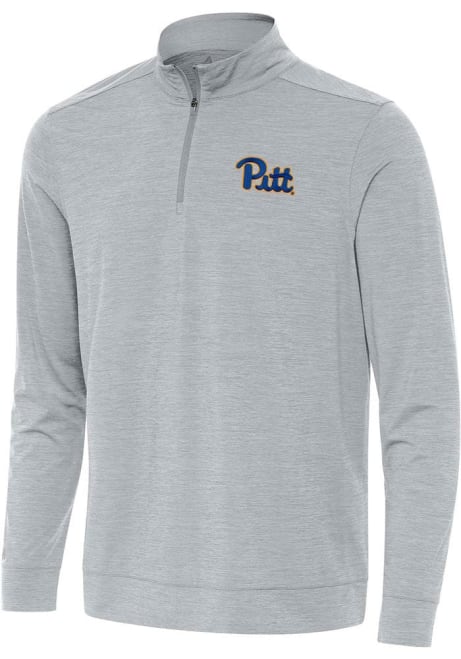 Mens Pitt Panthers Grey Antigua Bright Qtr Zip Pullover