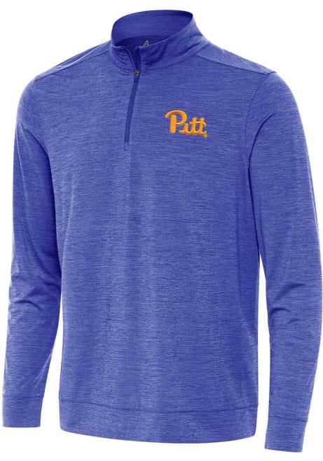 Mens Pitt Panthers Blue Antigua Bright Qtr Zip Pullover