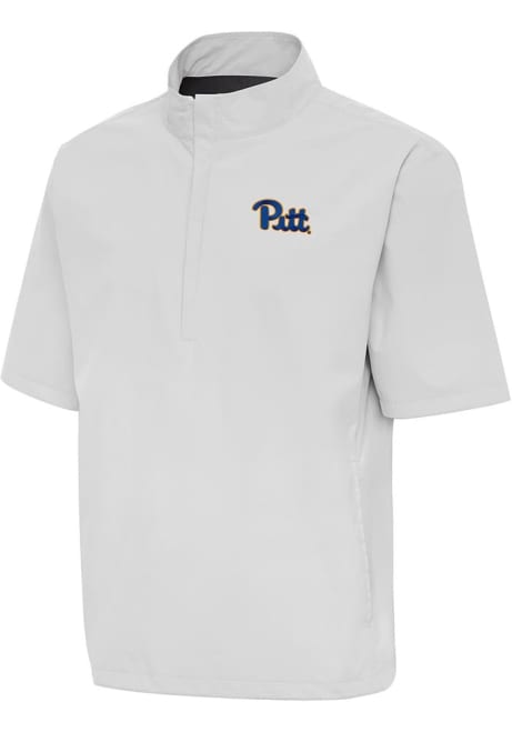 Mens Pitt Panthers Grey Antigua Brisk Short Sleeve Jacket