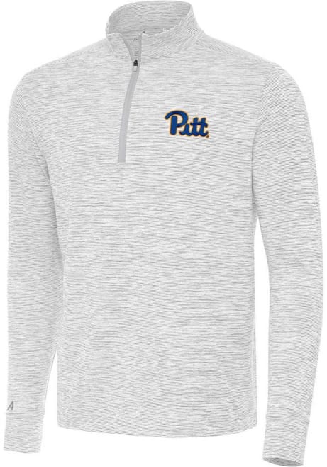 Mens Pitt Panthers Grey Antigua Cause Qtr Zip Pullover