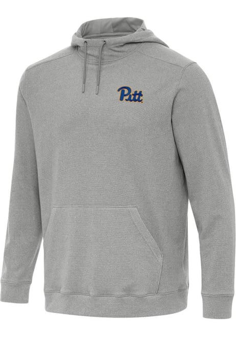 Mens Pitt Panthers Grey Antigua Cloud Hooded Sweatshirt