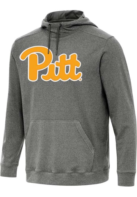 Mens Pitt Panthers Black Antigua Full Front Cloud Hooded Sweatshirt