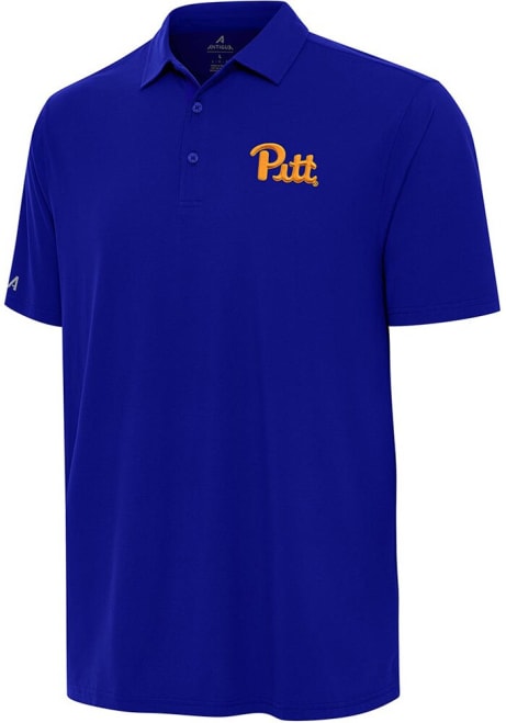 Mens Pitt Panthers Blue Antigua Era Short Sleeve Polo Shirt