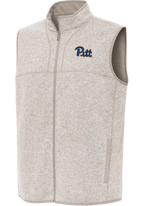 Mens Pitt Panthers Oatmeal Antigua Fortune Vest