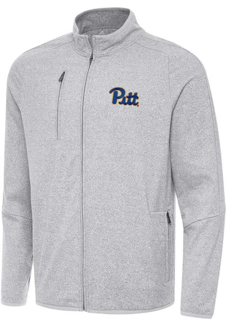 Mens Pitt Panthers Grey Antigua Hold Up Light Weight Jacket