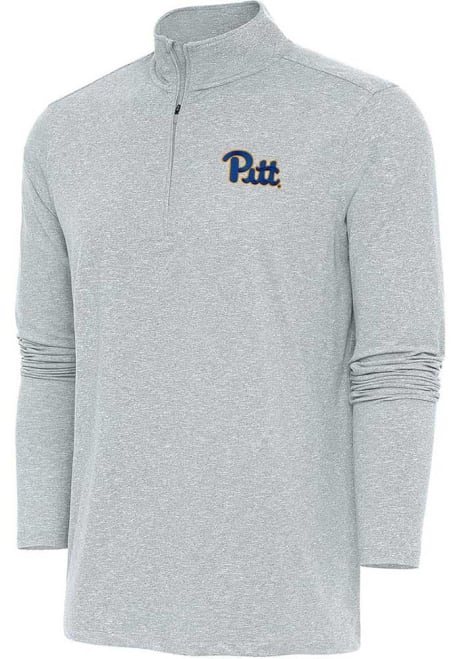 Mens Pitt Panthers Grey Antigua Hunk Qtr Zip Pullover