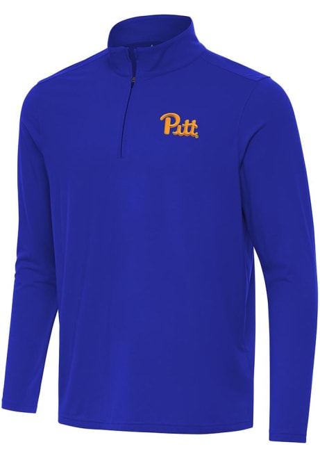 Mens Pitt Panthers Blue Antigua Intent Qtr Zip Pullover