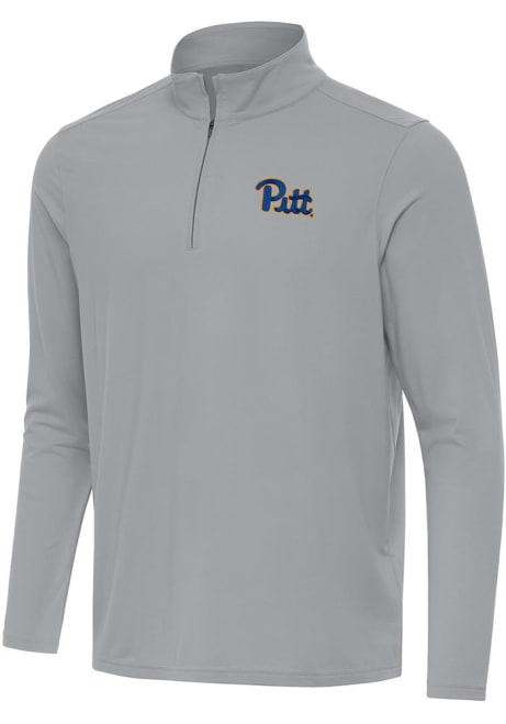 Mens Pitt Panthers Grey Antigua Intent Qtr Zip Pullover