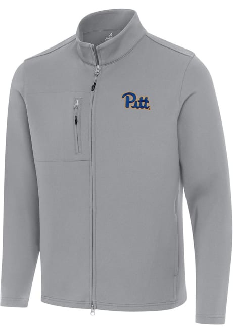 Mens Pitt Panthers Grey Antigua Objection Light Weight Jacket