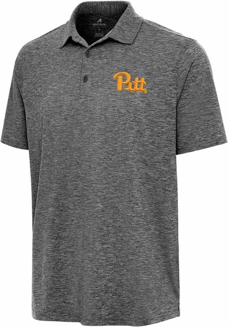 Mens Pitt Panthers Black Antigua Par 3 Short Sleeve Polo Shirt