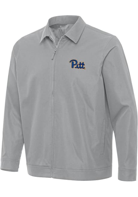 Mens Pitt Panthers Grey Antigua Pivot Light Weight Jacket