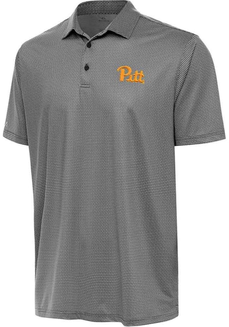 Mens Pitt Panthers White Antigua Rings Short Sleeve Polo Shirt