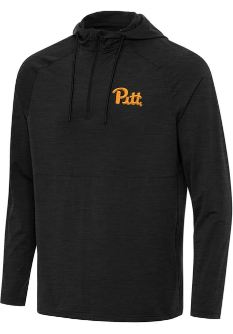 Mens Pitt Panthers Black Antigua Spikes Qtr Zip Pullover