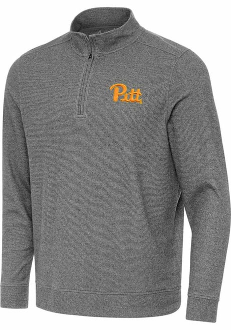 Mens Pitt Panthers Black Antigua Subtle Qtr Zip Pullover