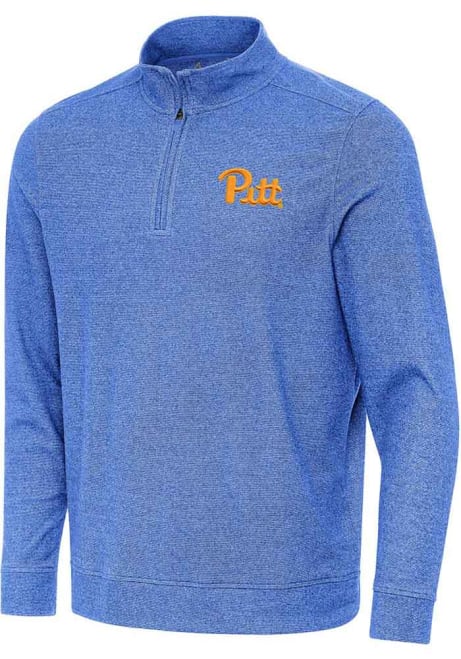 Mens Pitt Panthers Blue Antigua Subtle Qtr Zip Pullover