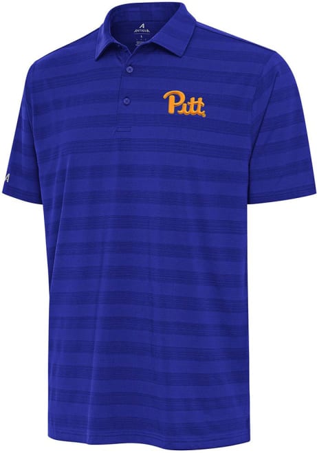 Mens Pitt Panthers Blue Antigua Tunnel Short Sleeve Polo Shirt