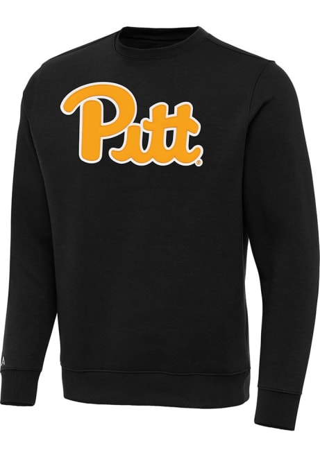 Mens Pitt Panthers  Antigua Full Front Victory Crew Sweatshirt