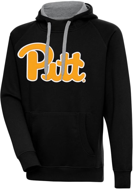 Mens Pitt Panthers  Antigua Full Front Victory Hooded Sweatshirt