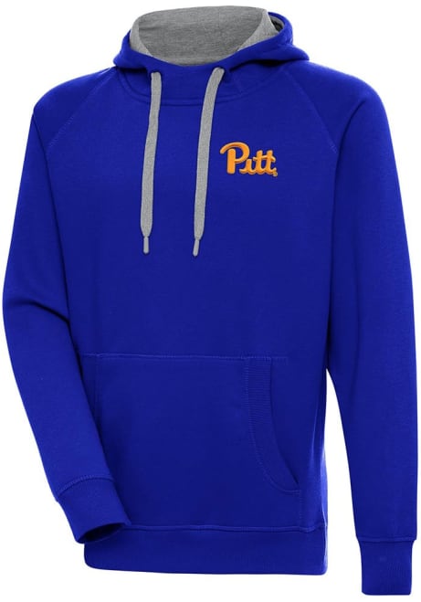 Mens Pitt Panthers Blue Antigua Victory Hooded Sweatshirt