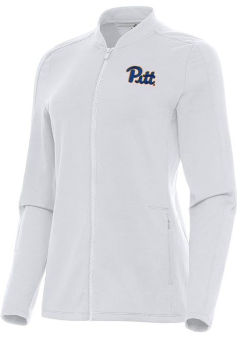 Womens Pitt Panthers White Antigua Continual Light Weight Jacket