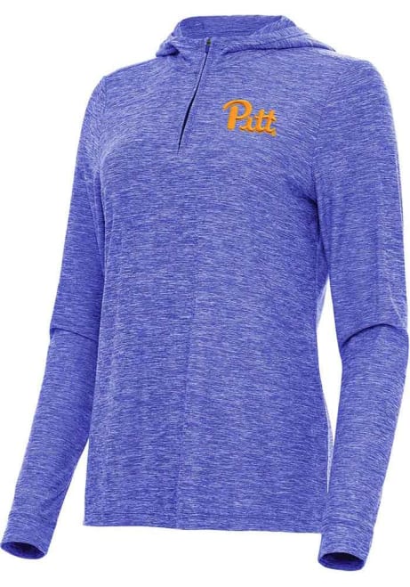 Womens Pitt Panthers Blue Antigua Daybreak Qtr Zip