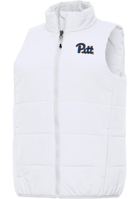 Womens Pitt Panthers White Antigua Experience Vest