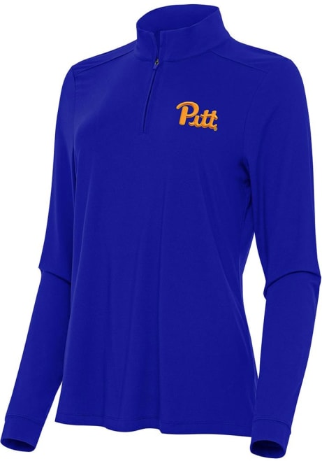 Womens Pitt Panthers Blue Antigua Intent Qtr Zip