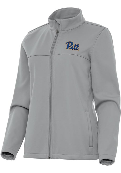 Womens Pitt Panthers Grey Antigua Links Light Weight Jacket