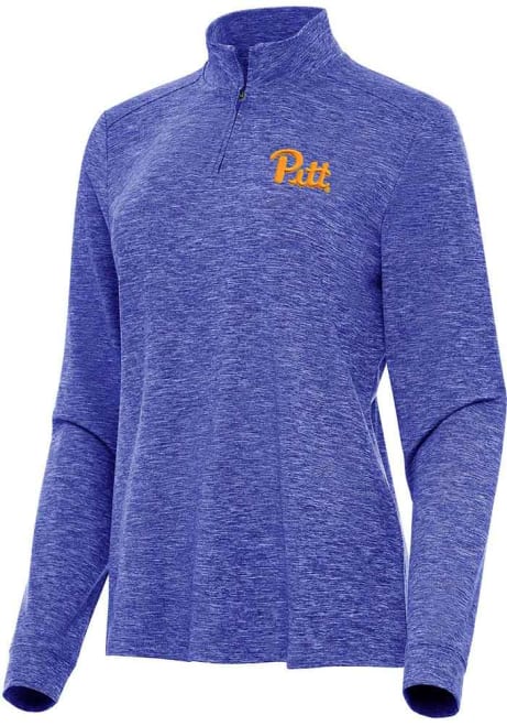 Womens Pitt Panthers Blue Antigua Mentor Qtr Zip Pullover