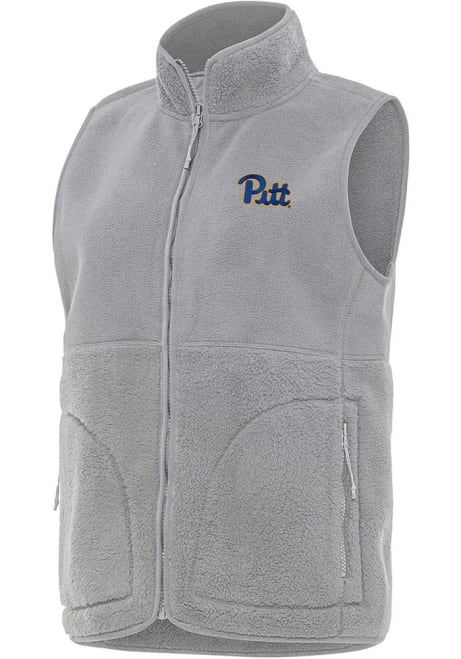 Womens Pitt Panthers Grey Antigua Nostalgic Vest